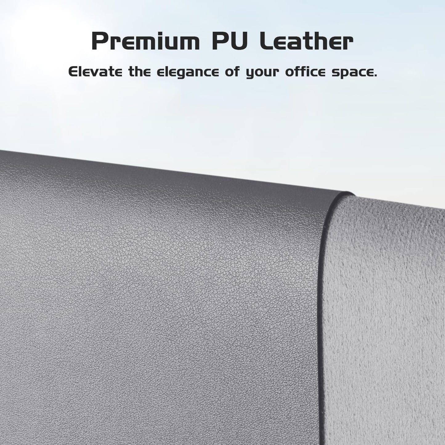 Aothia Leather Desk Pad Protector, Office Desk Mat, Large Mouse Pad, Laptop Desk Pad, Non-Slip PU Leather Desk Blotter, Waterproof Desk Writing Pad for Office and Home (Light Grey, 47" x 24")