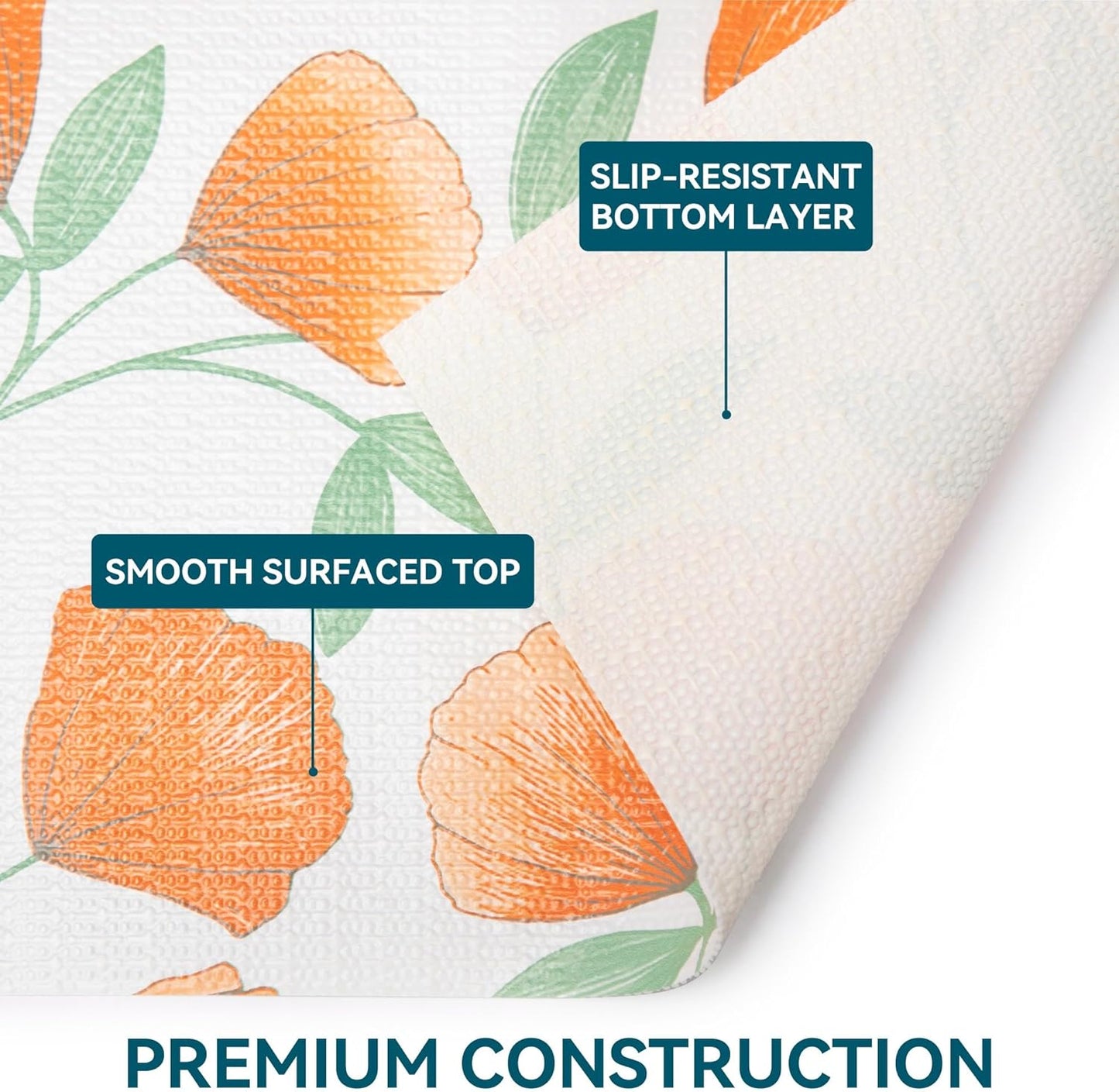 12" W x 120" L Floral Drawer and Shelf Liner for Cabinets, Non-Adhesive Strong Grip Non-Slip Flower Shelf Cabinet Kitchen Shelf Liners for Kitchen Cabinets