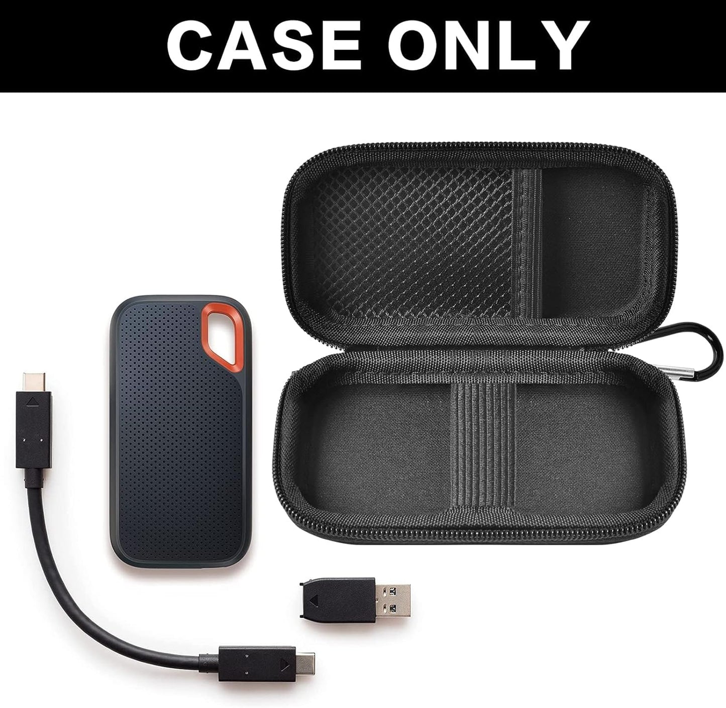 Case for SanDisk 1TB 2TB 500GB 4TB/for SanDisk PRO Extreme Portable SSD, External Solid State Hard Drive Storage Holder for SDSSDE61/ SDSSDE60/ SDSSDE81/SDSSDE30/SDSSDE60(Box Only)(Fullblack)