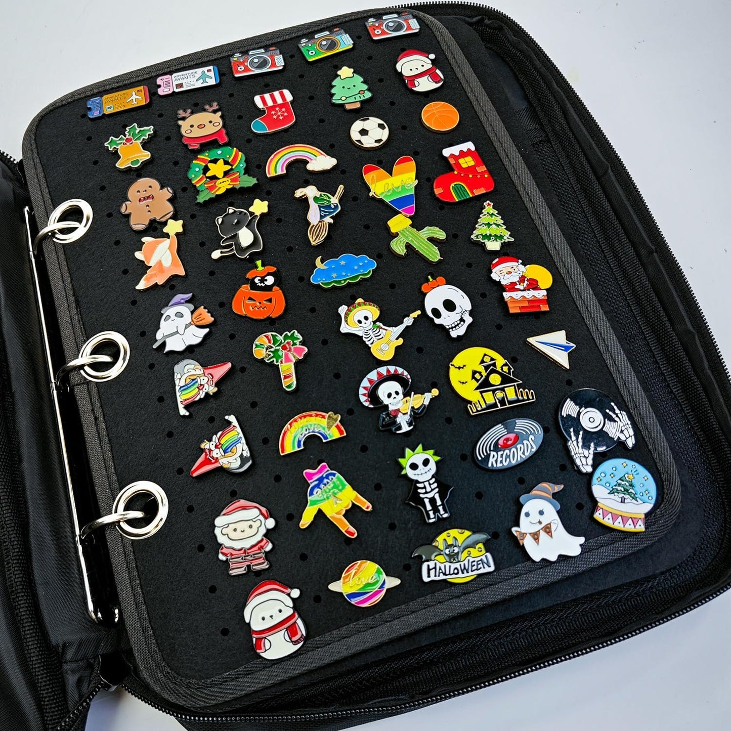 Black 6 Binder Enamel Pin Display Bag,Pin Books For Collectors,Pins Board Storage Organization Box Can Holds Pins, Brooches,Paper Clips,Sports medal.(Black 6 Binder,Without Accessories)