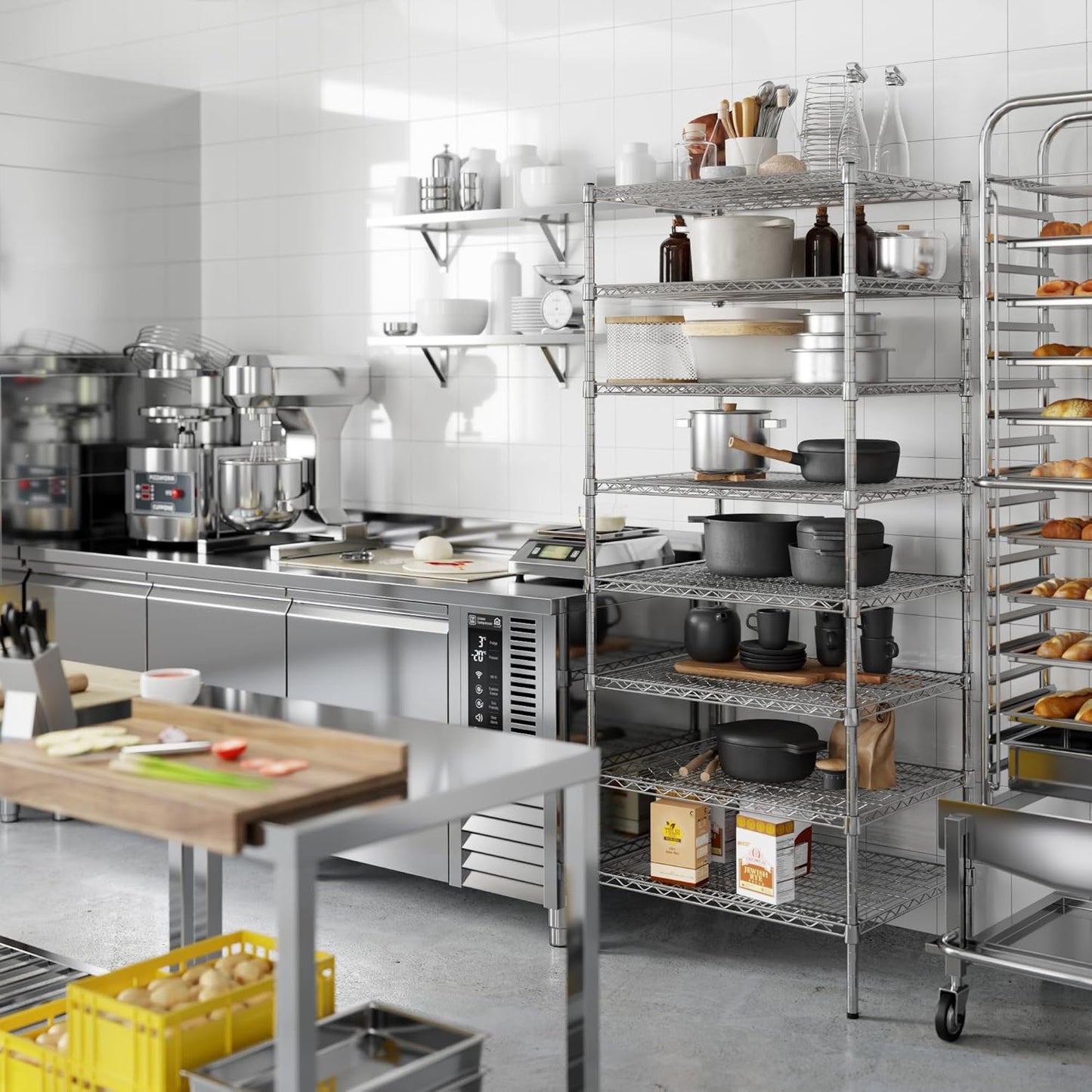 24" Deep x 30" Wide x 74" Height Wire Shelving Kit | 8-Tier | NSF Commercial Storage Rack Unit