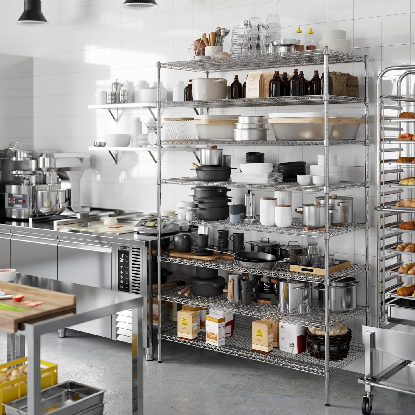 24" Deep x 54" Wide x 86" Height Wire Shelving Kit | 8-Tier | NSF Commercial Storage Rack Unit