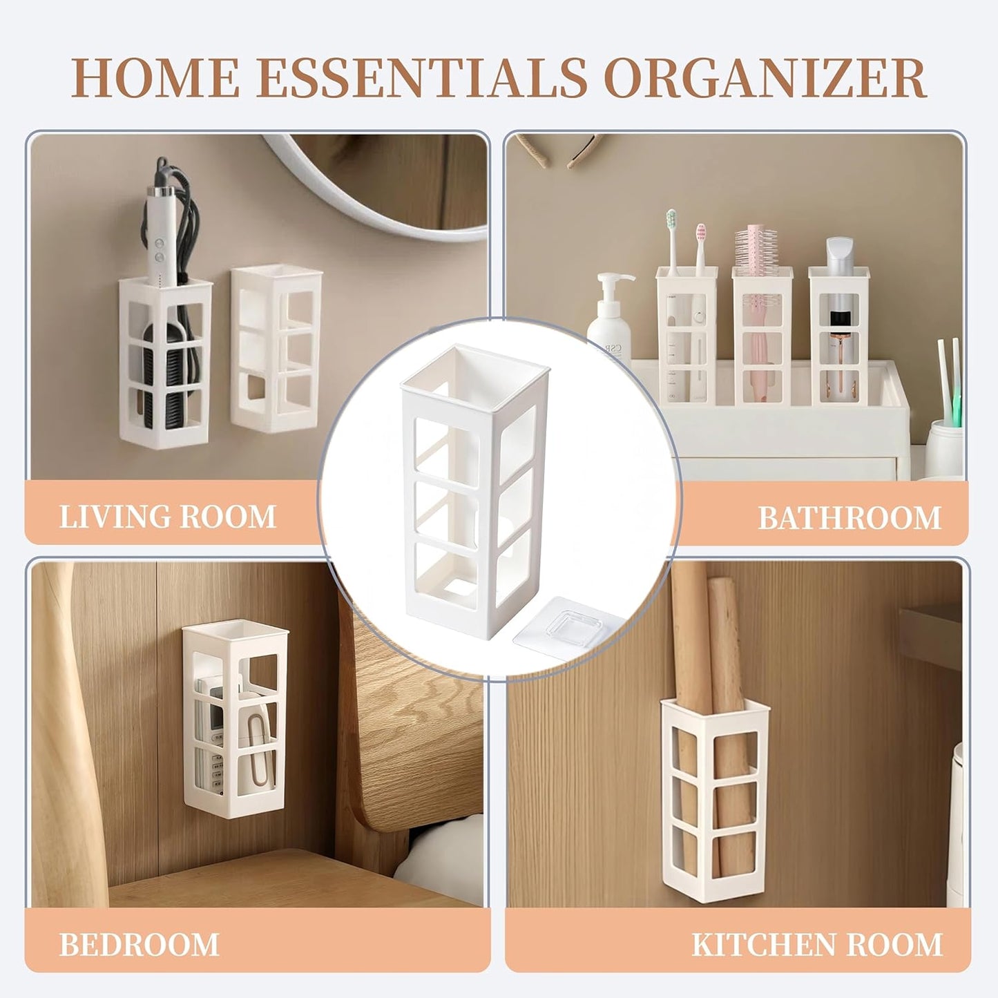 Zdesign Hair Tool Organizer Wall Mount, Hanging Bathroom Tool Organizer for Curling Iron, Flat Iron, Straightener and Hair Dryer Bathroom Storage and Organizer