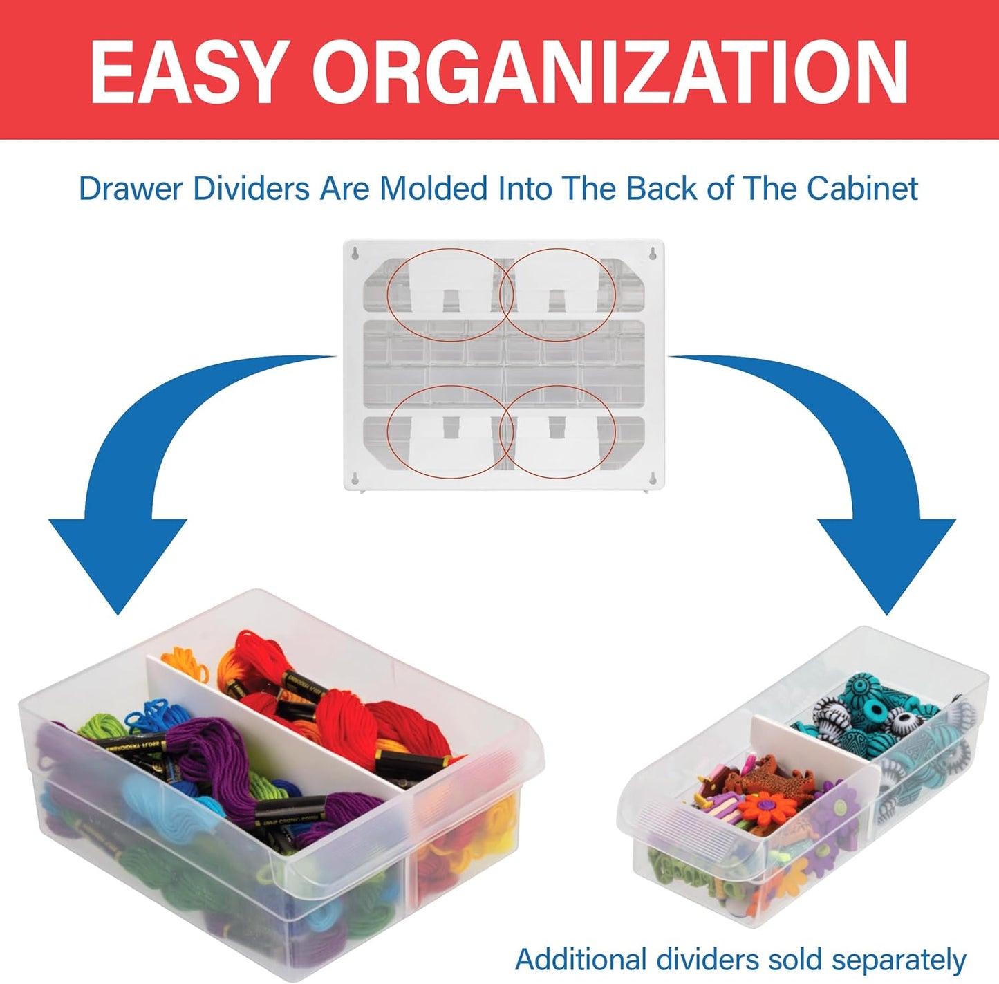 Akro-Mils 24-Drawer Plastic Drawer Storage Cabinet for Garage Organization, Bead Organizer, Building Bricks Storage, Teacher Toolbox, Makeup Organizer, 20" W x 6" D x 16" H, 10724 Black