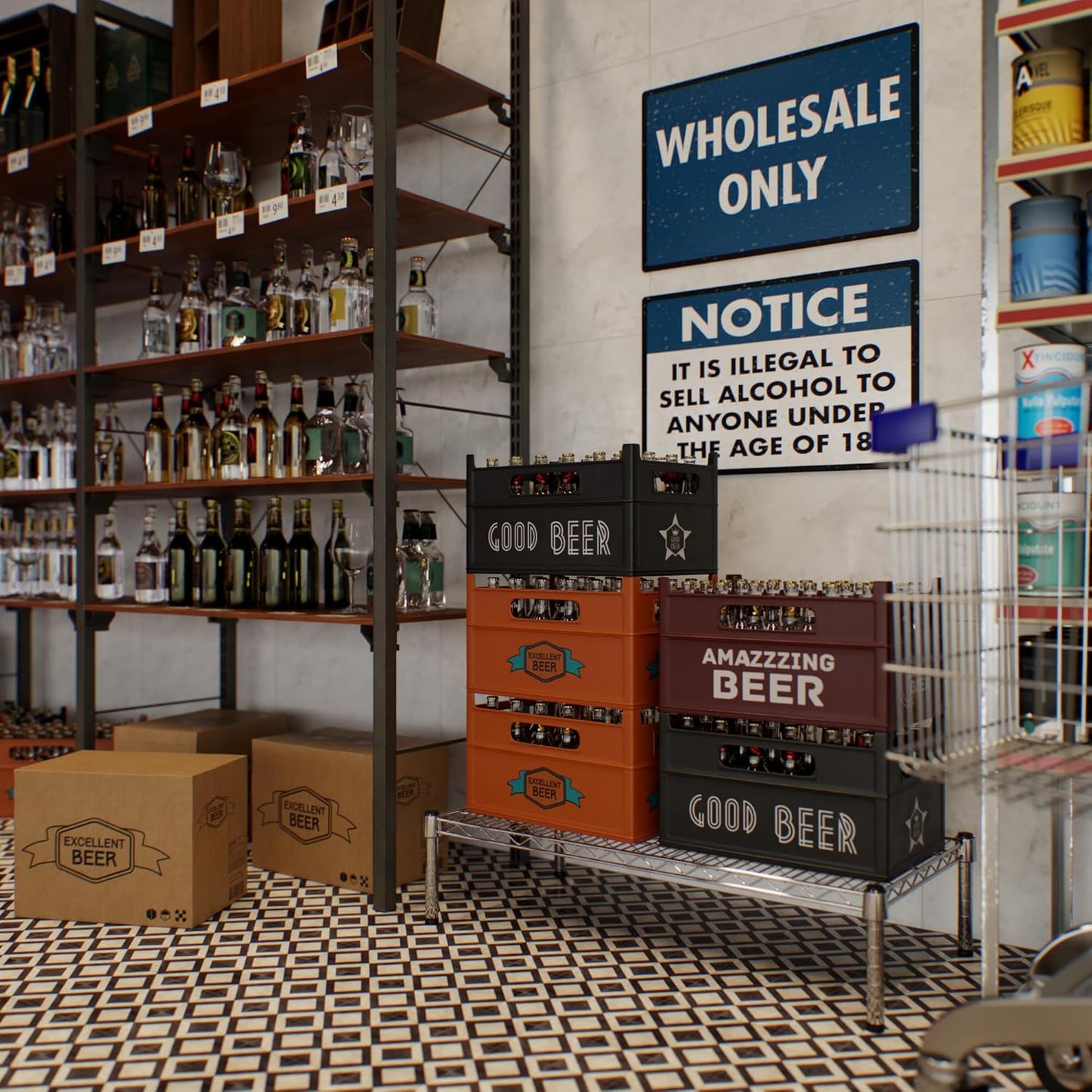 18" Deep x 36" Wide x 8" Height 1-Tier Wire Shelving Kit | NSF Commercial Storage Rack Unit