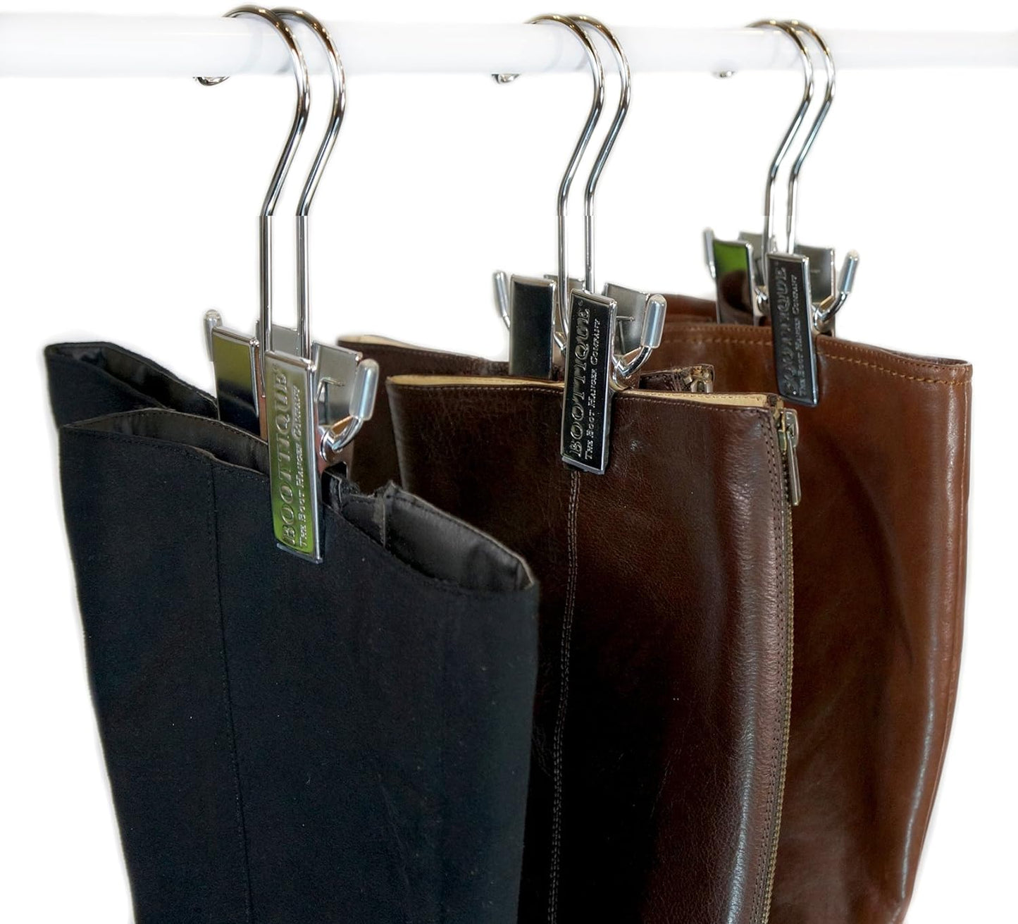 Hanging Boot Rack-Closet Doubler with Boot Storage System, NO Tools Required, fits on Any Closet Rod (Comes with 6 Silver Hangers)