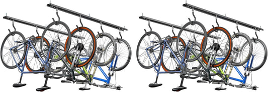 EVERHANGER Ceiling Bike Storage Racks for Garage, Indoor Bike Storage Hanger with Adjustable Bike Hooks for 8 to 16 Bikes