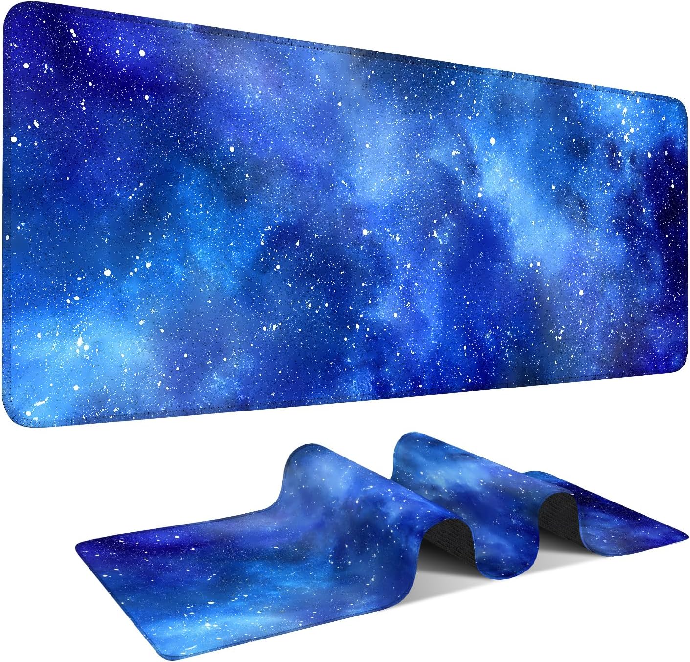 Starry Sky Gaming Mouse Pad 31.5"x11.8"Desk Mat Anti-Slip Rubber Base & Durable Stitched Edges for Gamers Smooth Mouse Writing Surface for Desk Office/Home