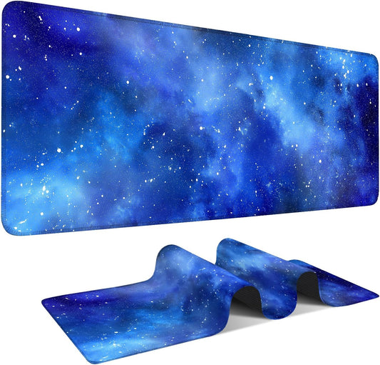 Starry Sky Gaming Mouse Pad 31.5"x11.8"Desk Mat Anti-Slip Rubber Base & Durable Stitched Edges for Gamers Smooth Mouse Writing Surface for Desk Office/Home