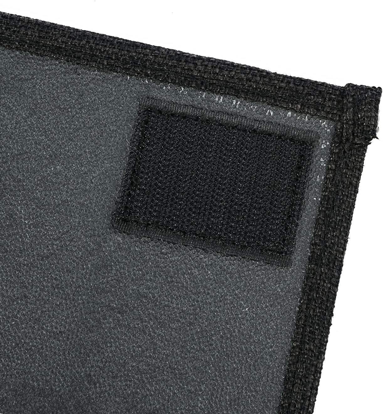 Linen 4 Pockets Bedside Caddy, Bedside Storage Organizer for Magazine, Remotes, Phone (Classic Black)
