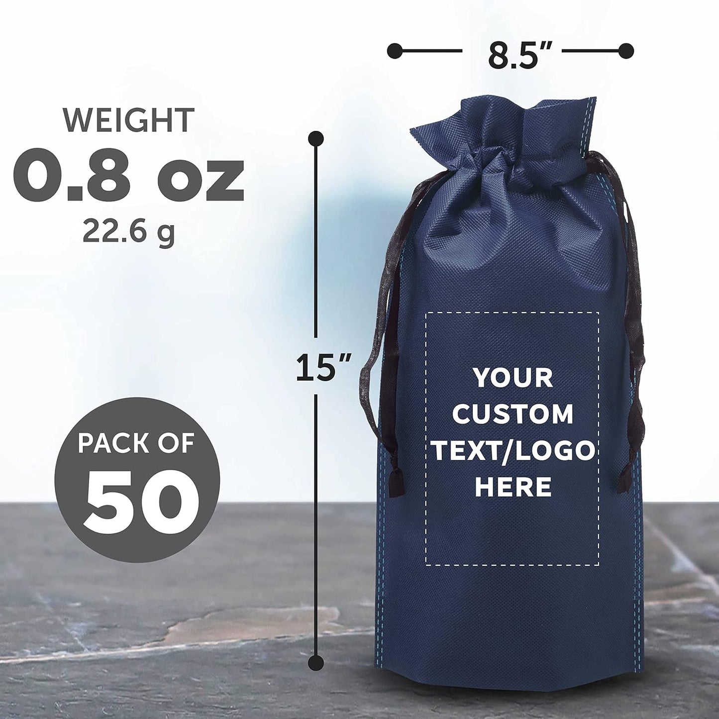 DISCOUNT PROMOS Non-Woven Vineyard Two Bottle Wine Bags