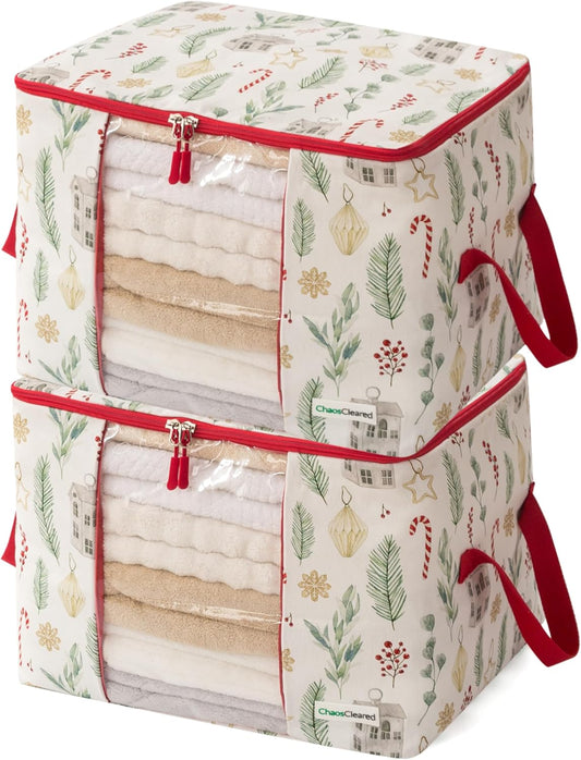 Canvas Storage Bags 2 Pack (Candycane Bag 2 Pack)