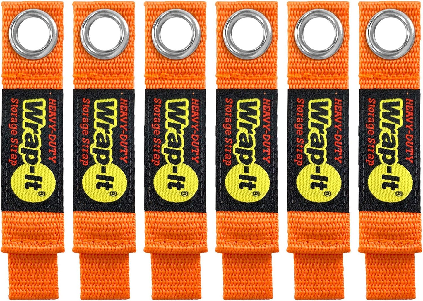 Heavy-Duty Wrap-It Storage Straps - 7-inch (6-Pack) Blaze Orange - Garage Organizer and Appliance Cord Holder for Home Storage Essentials