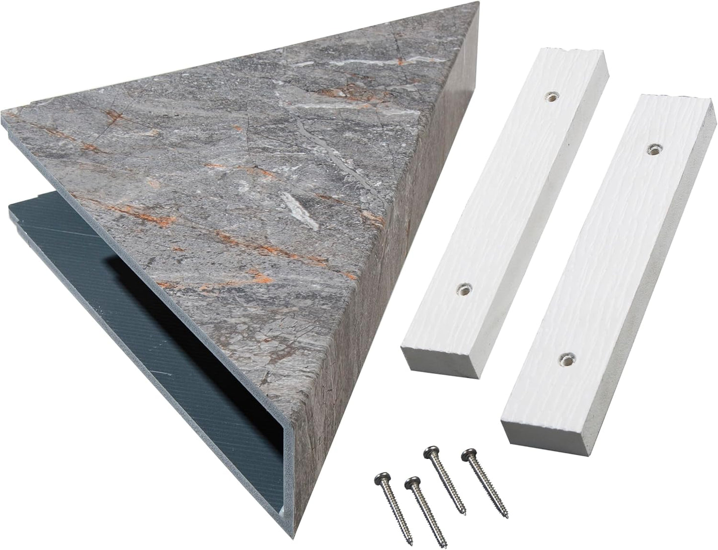 Palisade Vinyl Waterproof Corner Shower Shelf in Spanish Marble