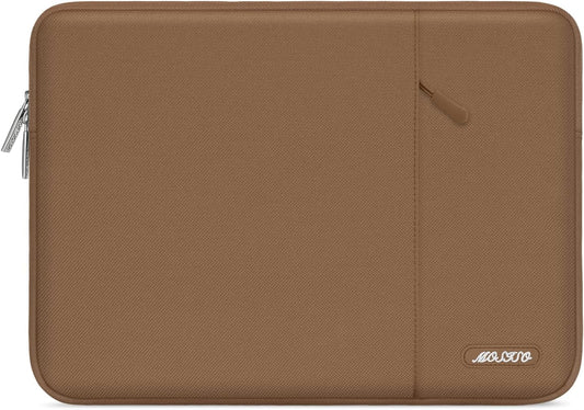 MOSISO Laptop Case 14 inch, 14 inch Laptop Sleeve Compatible with HP Lenovo Dell ASUS Acer, HP Stream, Dell Latitude, Lenovo IdeaPad, Polyester Vertical Computer Sleeve Bag with Pocket, Mocha