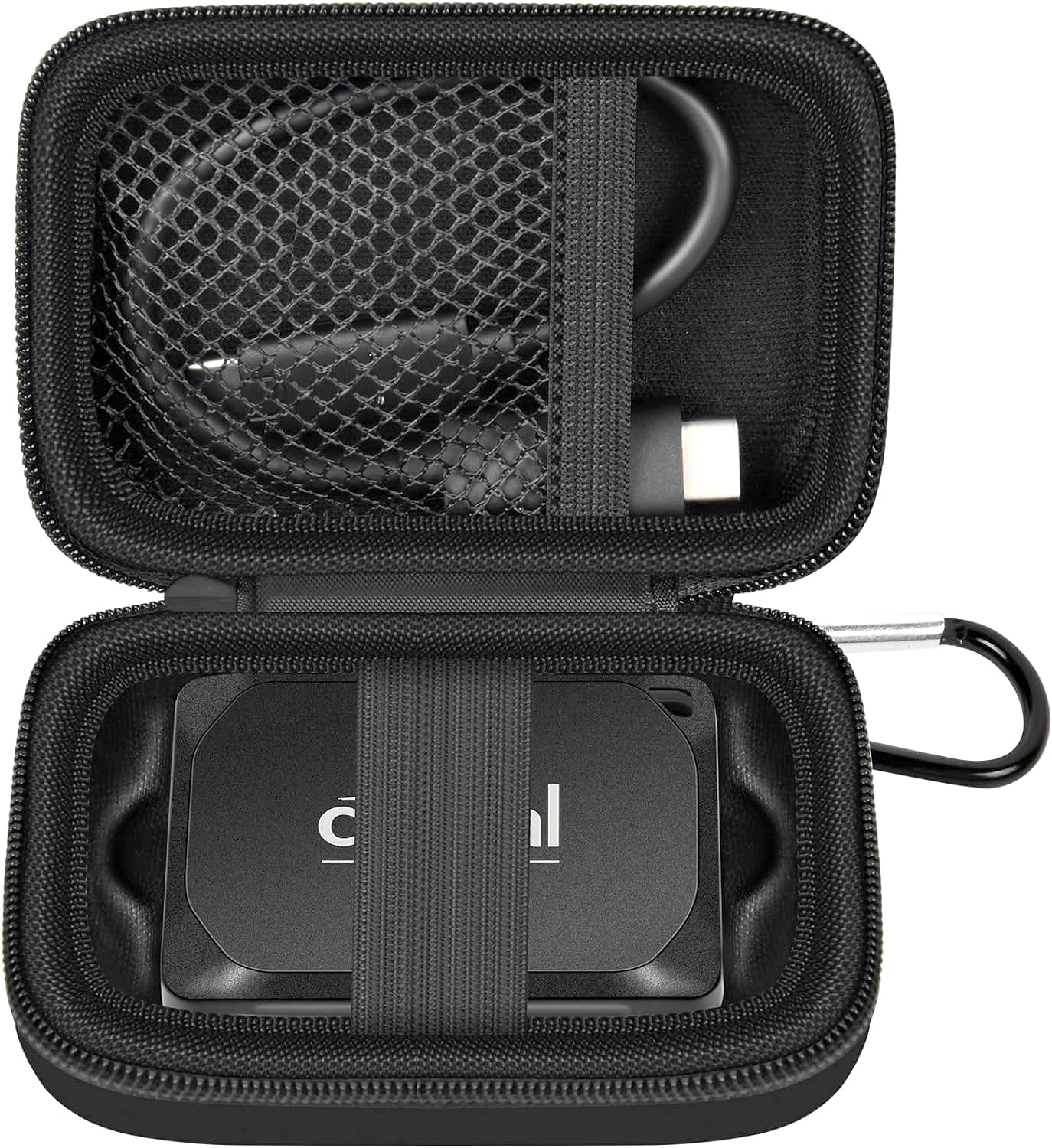 Carrying Case for Crucial X10/ X9 Pro 8TB/ 6TB/ 4TB Portable SSD, 2TB/ 1TB External Solid State Drive Hard Storage Holder Bag with Mesh Pocket Fits for USB-C Cable (Box Only)