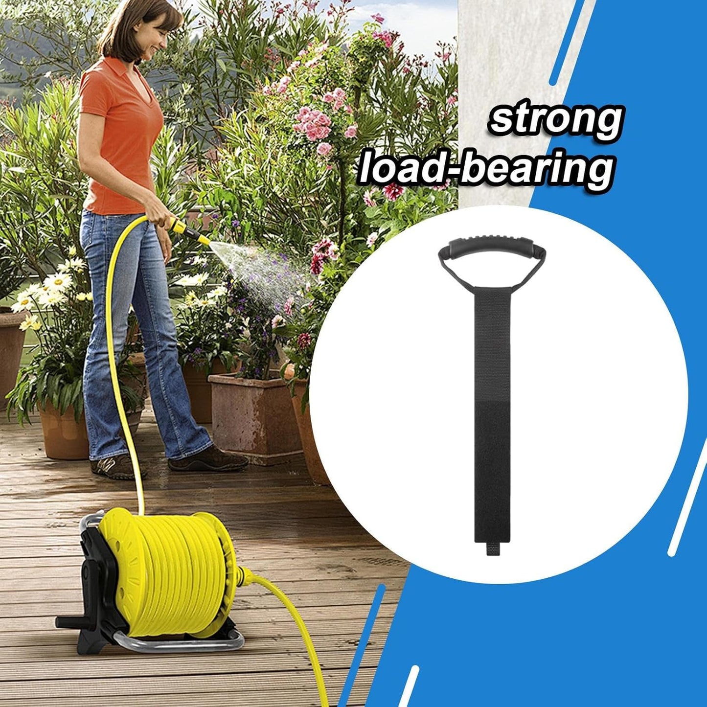 Extension Cord Holder, Heavy Duty Cable Strap with Handle, Wear Resistant Nylon Organizer for Home Workshop Garage Shed Utility Room Outdoor Storage and Easy Transport