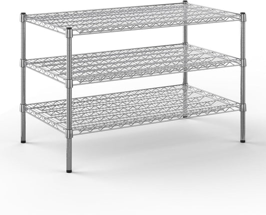 24" Deep x 42" Wide x 27" Height Wire Shelving Kit | 3-Tier | NSF Commercial Storage Rack Unit