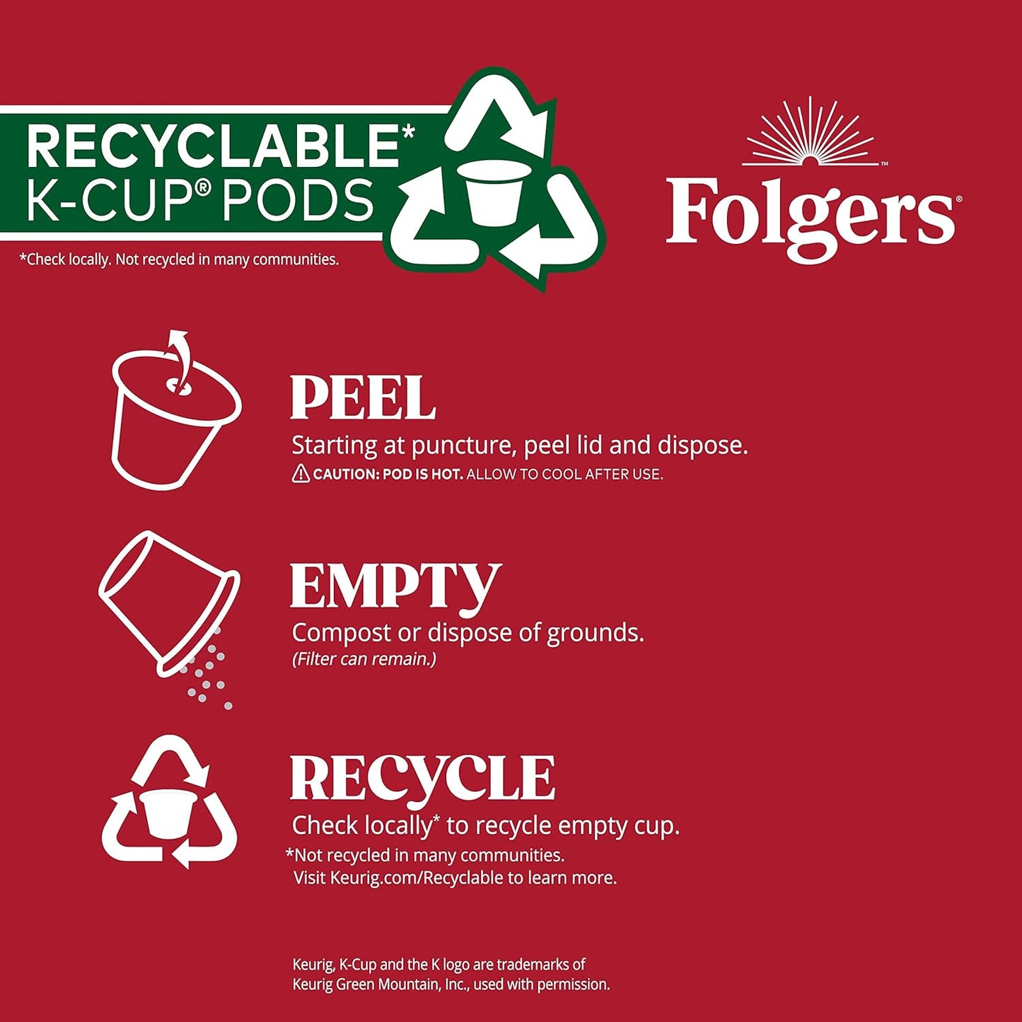 Folgers Black Silk Coffee, Dark Roast, Keurig K-Cup Pods, 10 Count Box