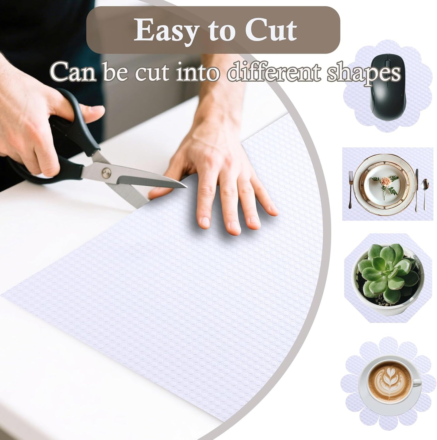 Shelf Liner Non-Slip 16 Inch Wide X 20 Ft Kitchen Cabinet Drawer Liners Waterproof & Oil-Proof Drawer Liners for Cupboard Pantry Non Adhesive Refrigerator Shelf Liner Strong Grip Cabinet Mat (White)