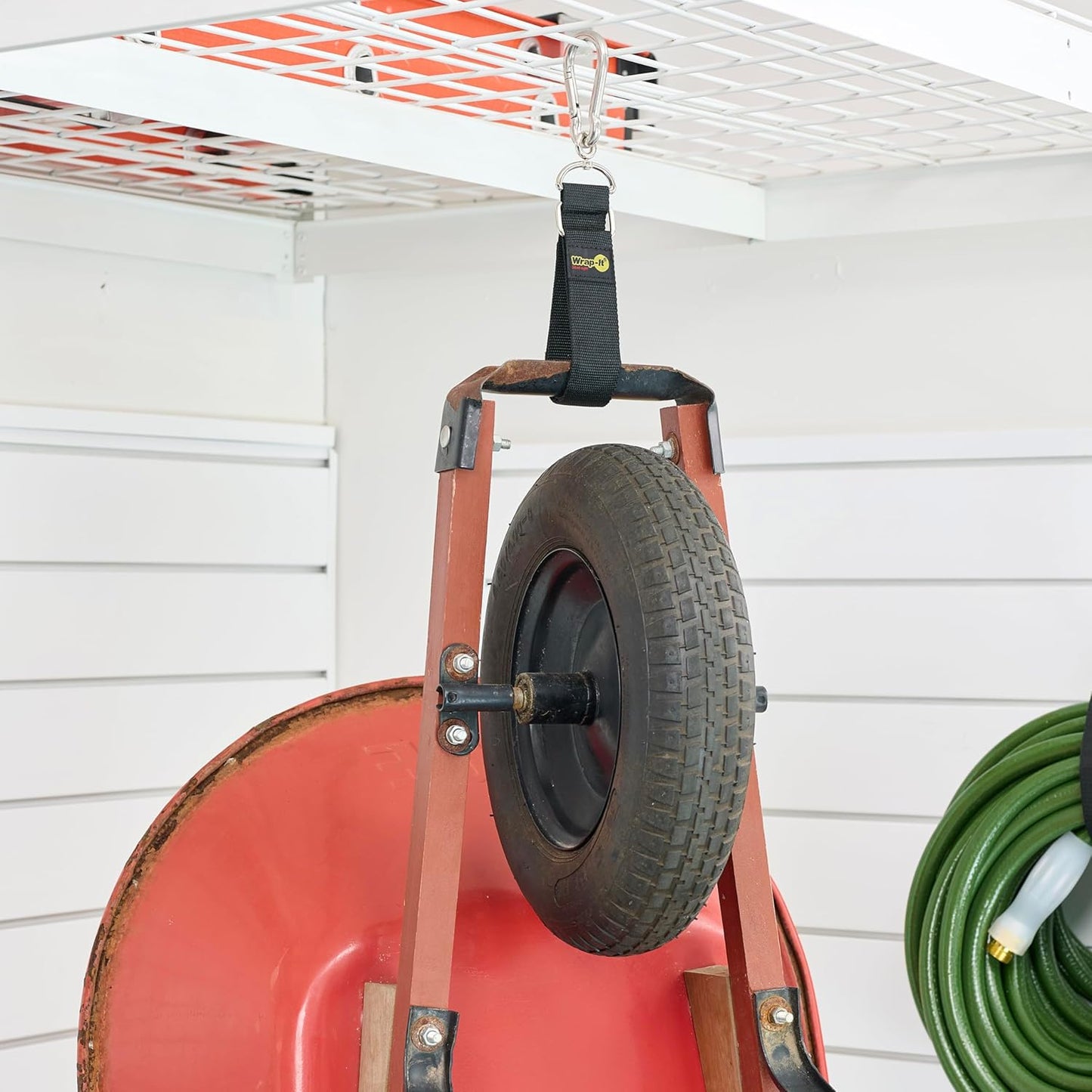 Hook 'n Hang Wrap-It Storage Straps - Assorted 3-Pack Blaze Orange - Heavy Duty Straps for Cord Storage or Garden Hose Organization