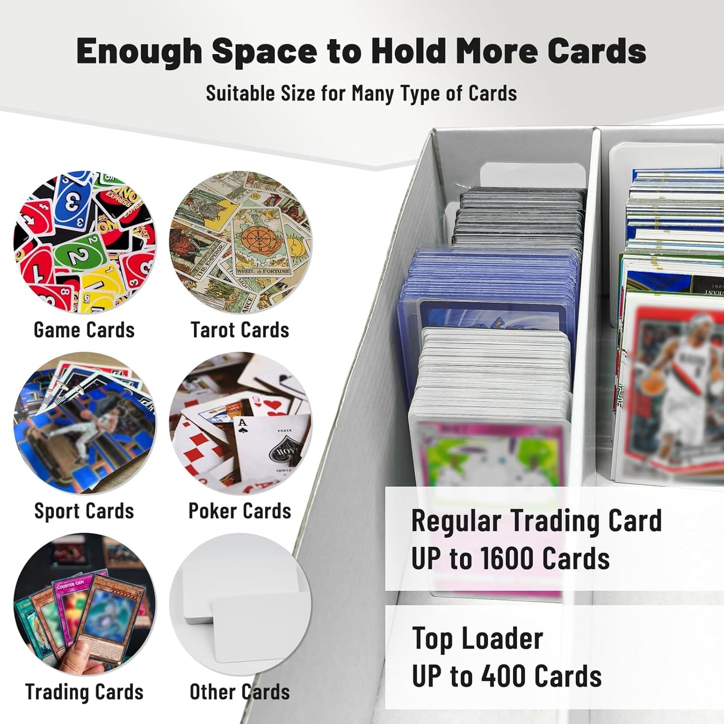 NUMINA 4 Pack 1800 Card High Capacity Storage Box for Trading Card Collection, Sports Card Organizer Set, Heavy Duty 2 Row Cardboard Box with Dividers for TCG/Magic/MTG