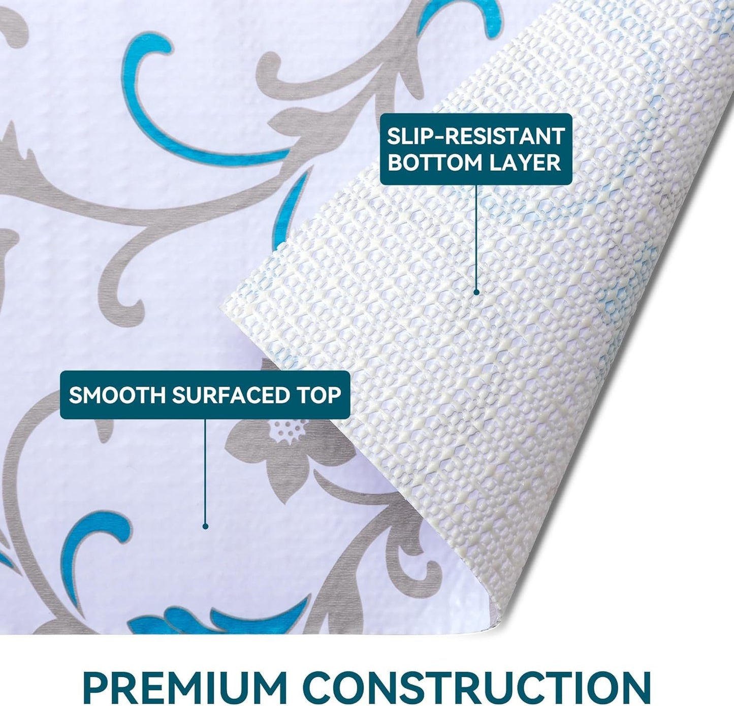 2 Rolls 12" W x 120" L Floral Drawer and Shelf Liner for Cabinets, Non-Adhesive Strong Grip Non-Slip Flower Shelf Cabinet Kitchen Shelf Liners for Kitchen Cabinets