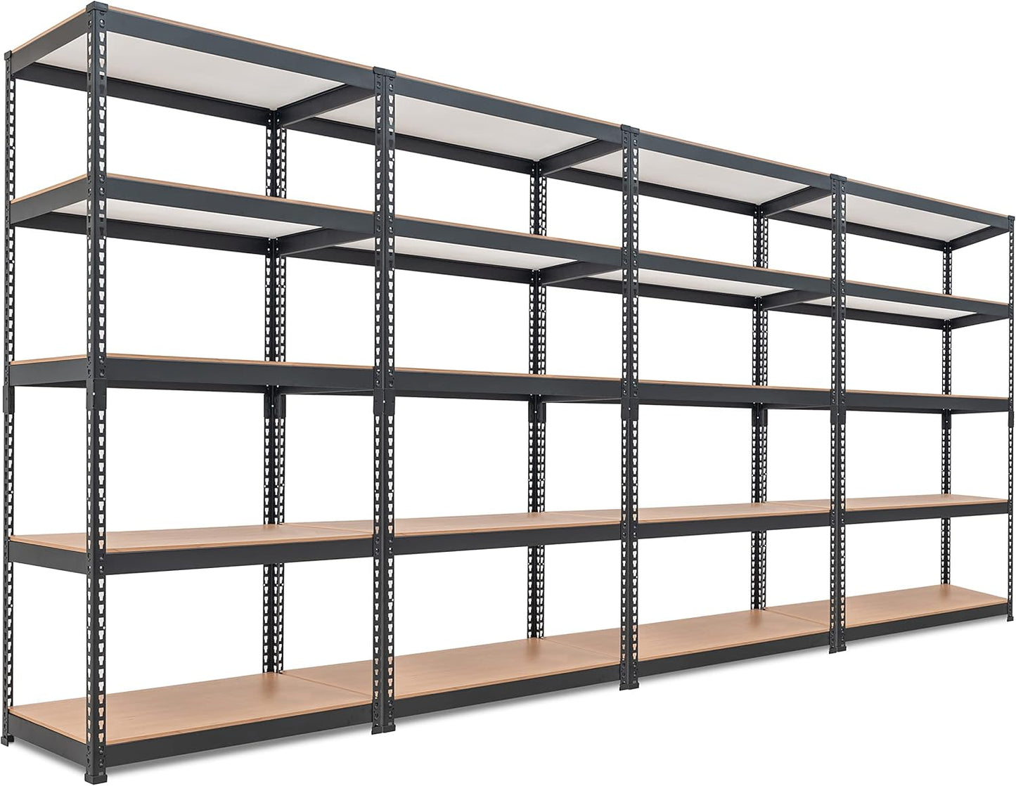 HOMEDANT 5-Tier Laminated Boltless Heavy Duty Metal Shelving Unit Adjustable Garage Storage Utility Rack Shelves Organization Multipurpose Shelf Warehouse Industrial (4, (M) 35.9" W, Black)