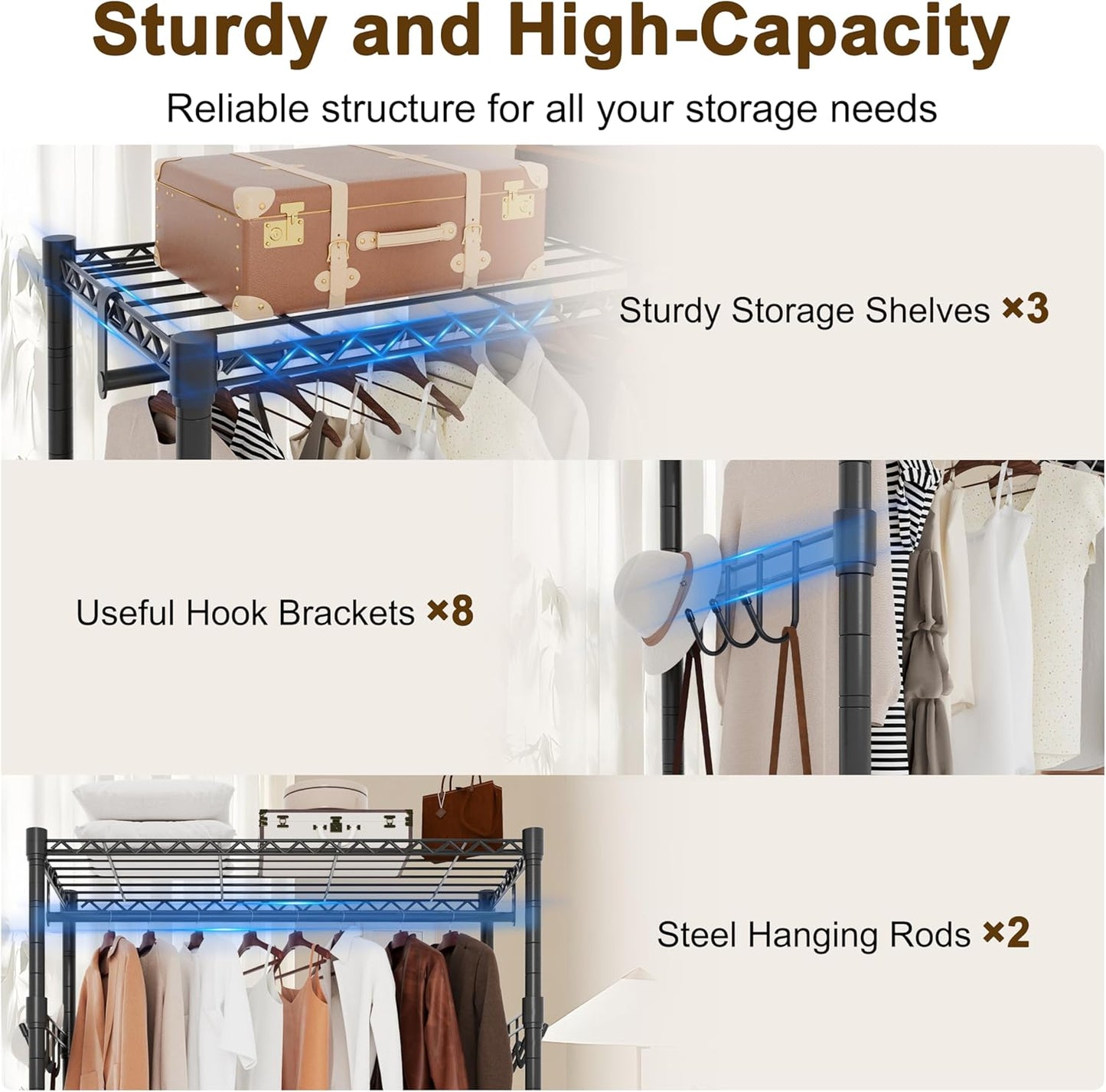 Whitmor Modern Industrial Wardrobe