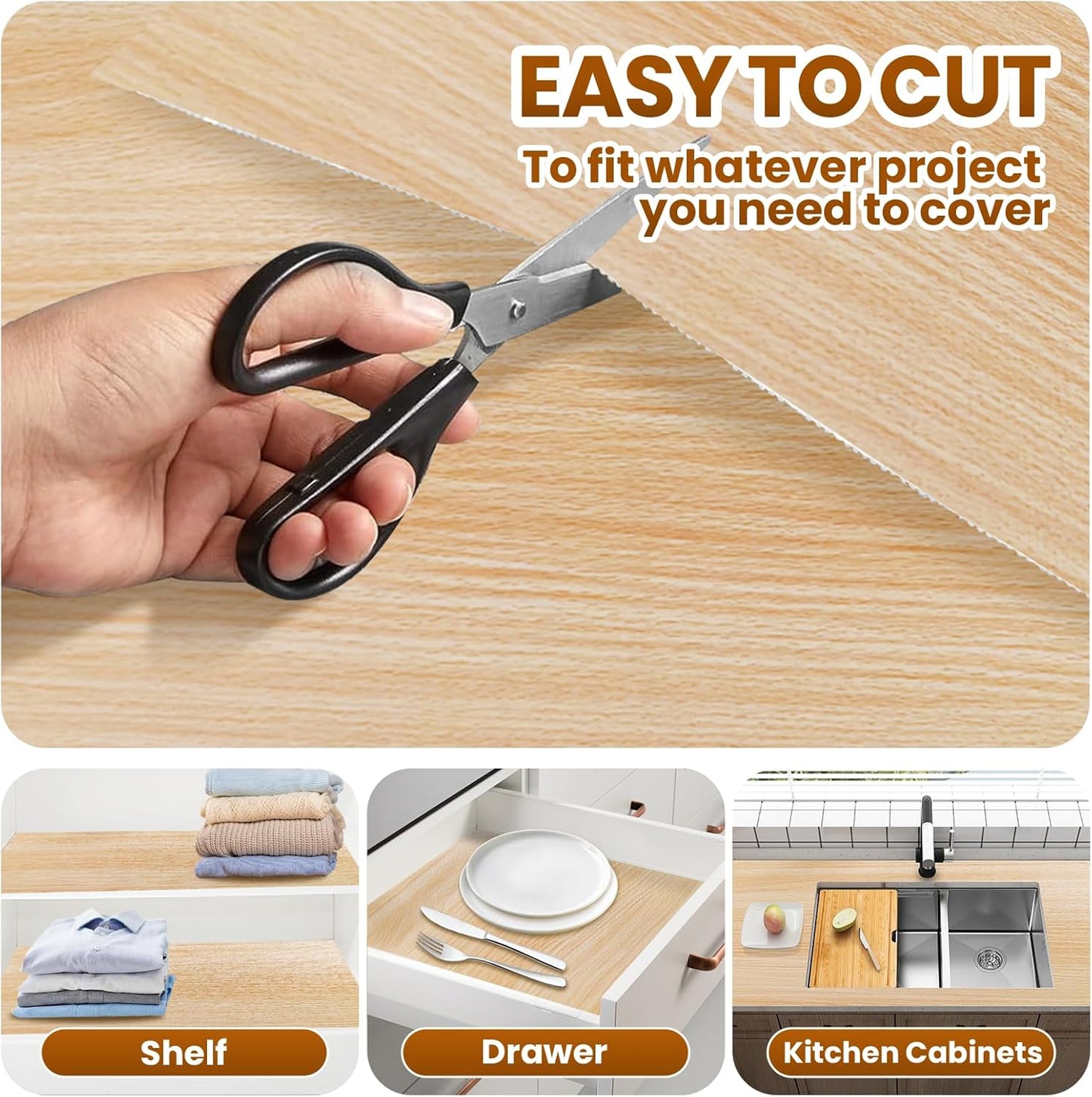 Drawer Shelf Liner for Kitchen Cabinets Non-Adhesive, Non Slip Shelf Paper Waterproof Thickened Cabinet Liners for Shelves, Strong Grip Mats for Cupboard, Dresser, Pantry, Beige, 12 in x 20 FT