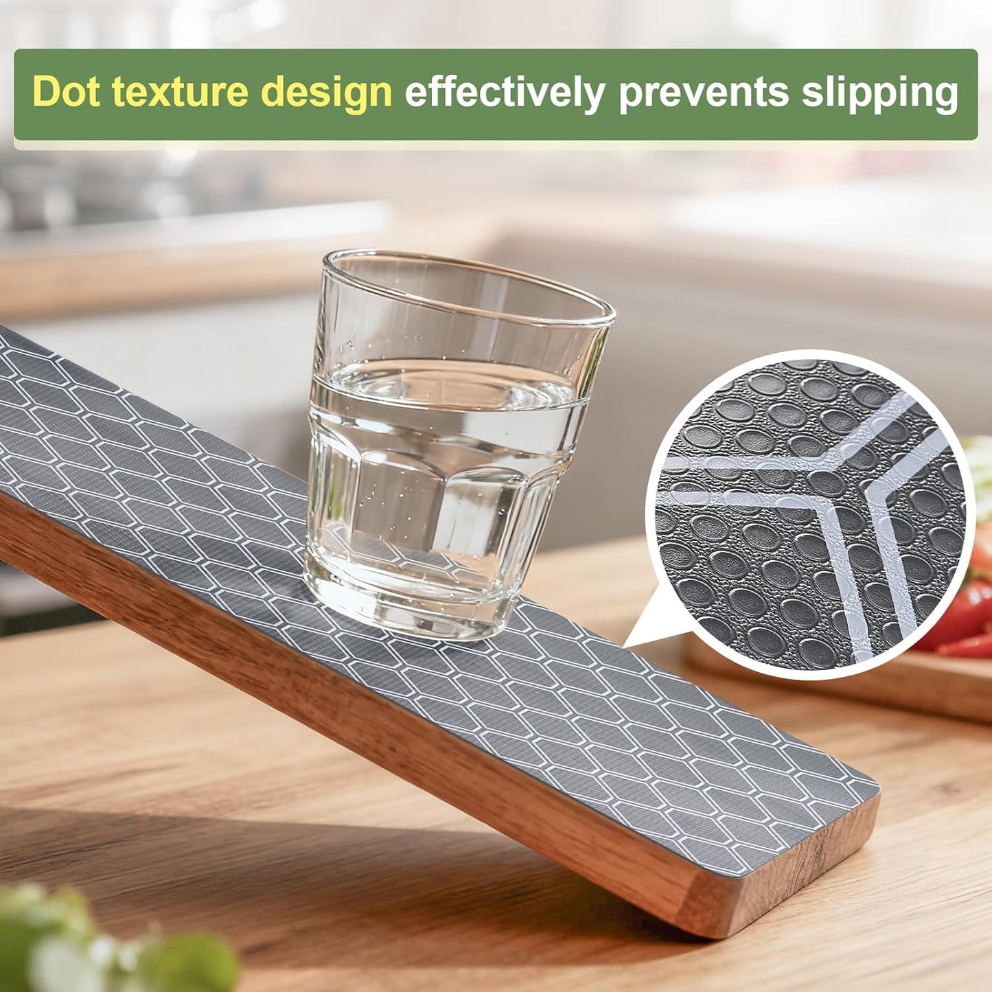 Non-Adhesive Shelf Liner Roll - Waterproof No-Slip Drawer & Cabinet Mat for Kitchen, Refrigerator, Bathroom, Easy to Cut EVA Drawer & Shelf Liners, 12" x 78.7", Grey