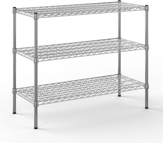 18" Deep x 42" Wide x 34" Height Wire Shelving Kit | 3-Tier | NSF Commercial Storage Rack Unit