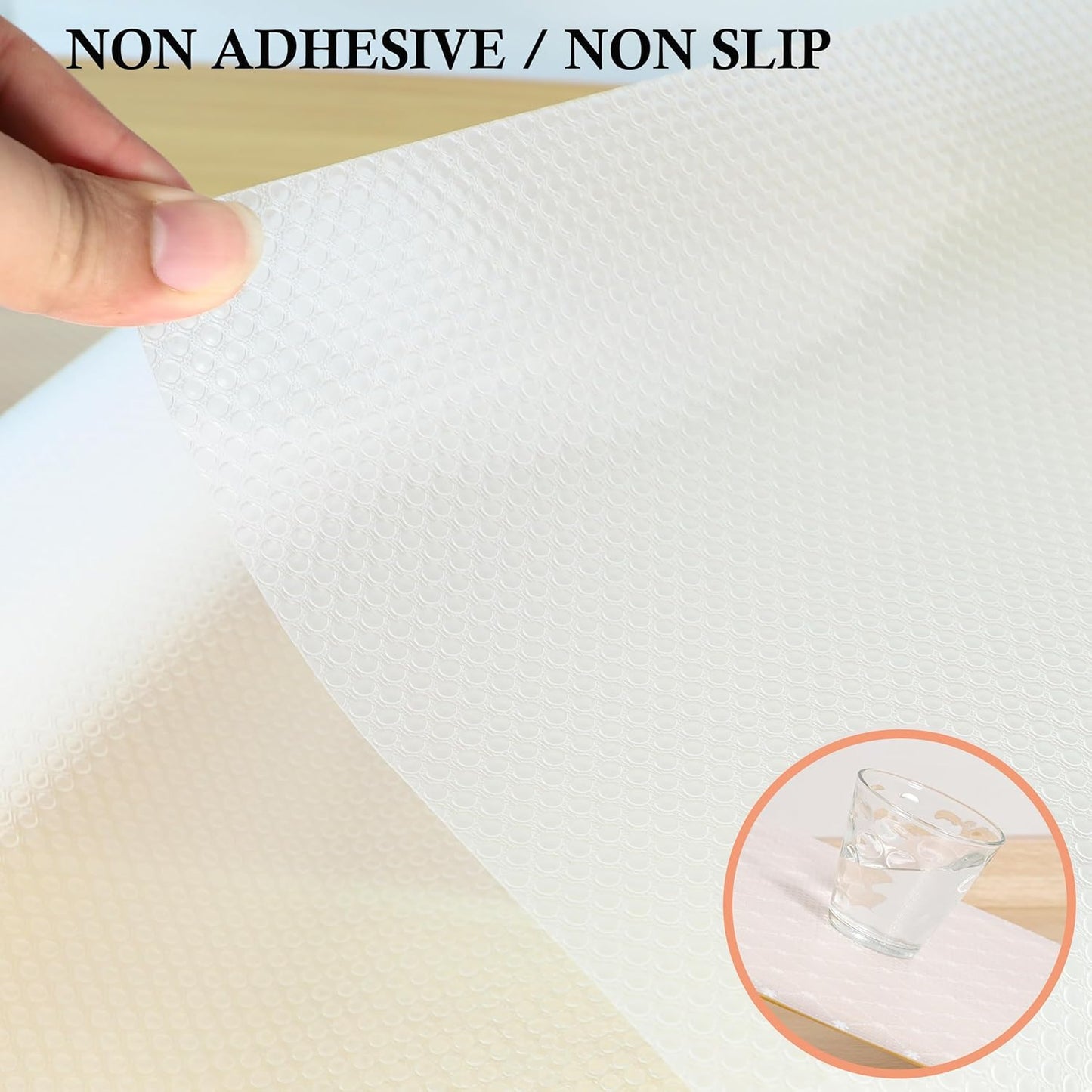 Shelf Liners for Kitchen Cabinets 16 Inch X 20 Ft Non Adhesive Cabinet Drawer Liner for Shelves Washable Cupboard Liner for Dresser Non Slip Waterproof Refrigerator Cabinet Pantry Bathroom Drawer Mat