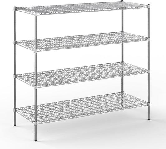 24" Deep x 60" Wide x 54" Height Wire Shelving Kit | 4-Tier | NSF Commercial Storage Rack Unit