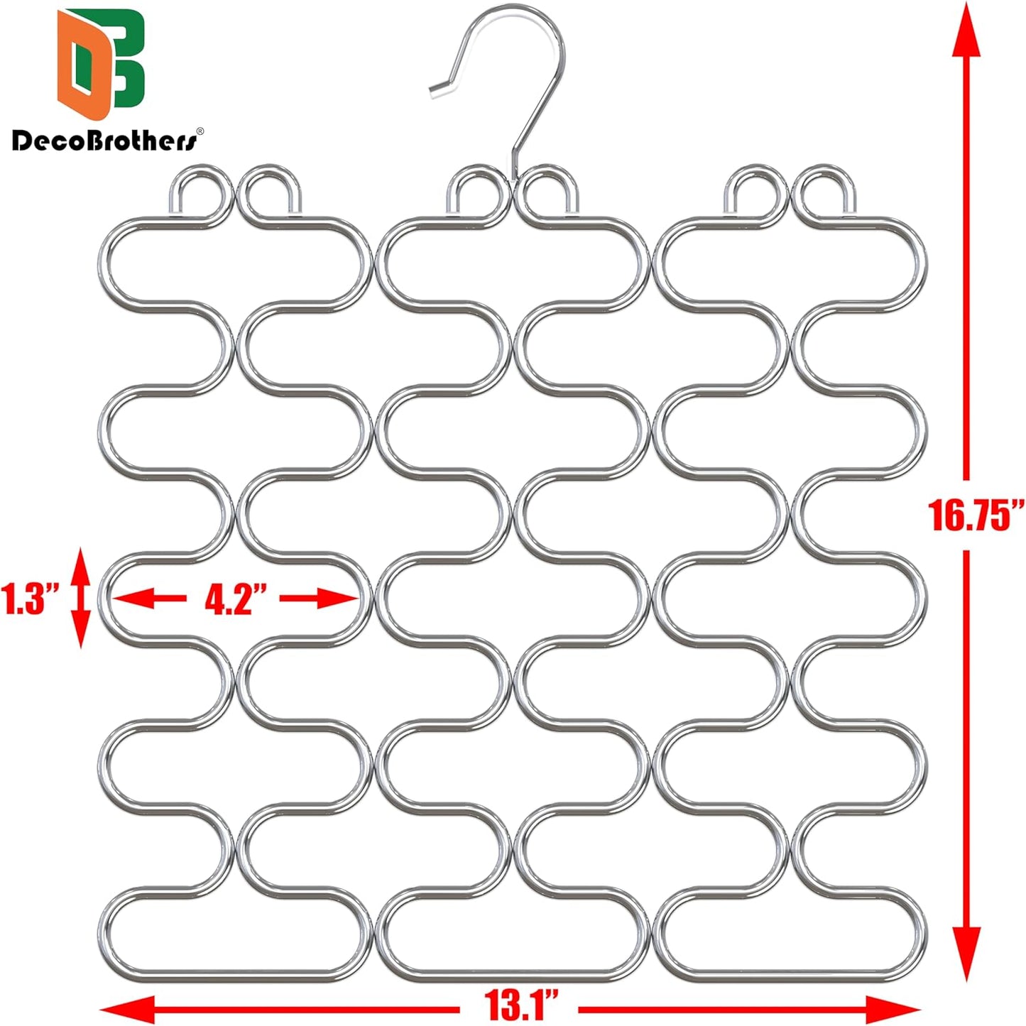 Deco Brothers Scarf Hanger for Closet, 23 Loop, Chrome