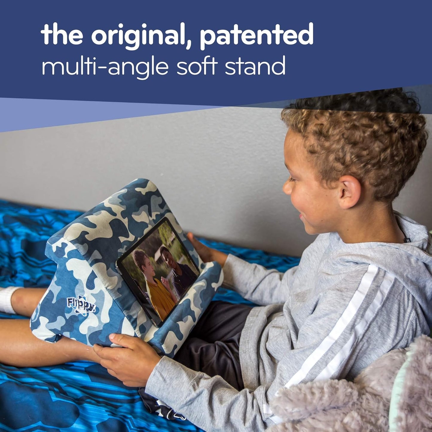 Flippy Original Tablet Pillow Stand & iPad Holder, Gift for Book Lovers & Readers, Multi-Angle Stand with Storage for Lap, Desk & Bed, Compatible with Kindle, Fire, iPad & Samsung, Def Leopard