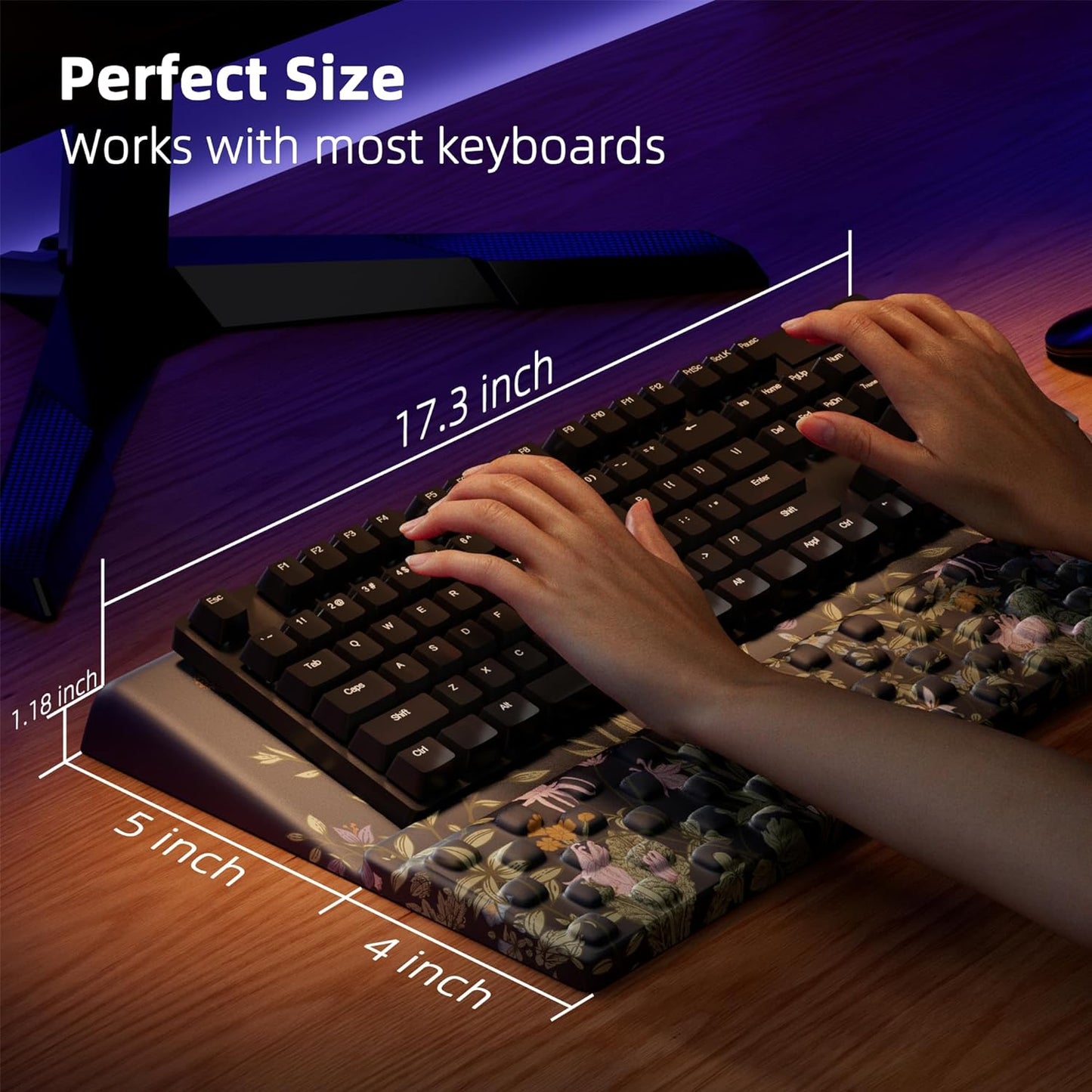Ospelelf Keyboard Stand Pad with Wrist Rest, Comfy Ergonomic Keyboard Riser Holder for Office Home