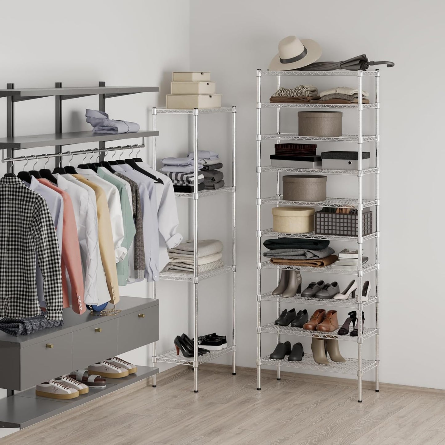 14" Deep x 30" Wide x 86" Height Wire Shelving Kit | 10-Tier | NSF Commercial Storage Rack Unit