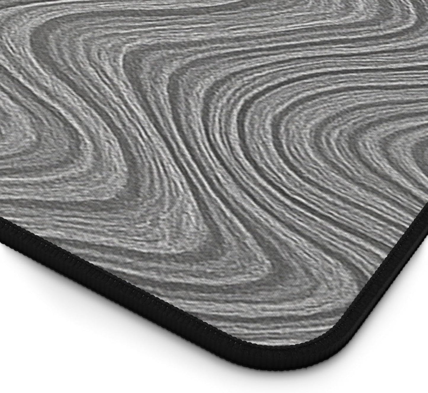 Brushed Metal Texture Desk Mat - Extended Mouse Pad & Desk Pad, Neoprene Surface, Non-Slip Rubber Base, Stitched Edges, Desk Protector for Keyboard & Mouse, Sizes 12x18/12x22/16x32 (Damascus, 12x18)