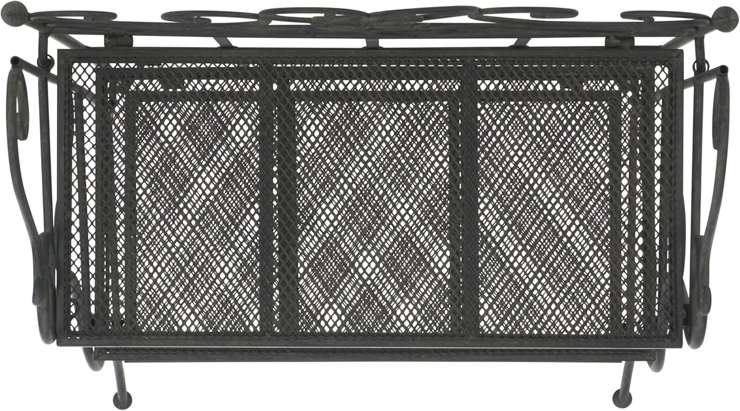 SAFAVIEH Outdoor Collection Torus Victorian Scroll Antique Black 3-Tier Shelf (Fully Assembled)