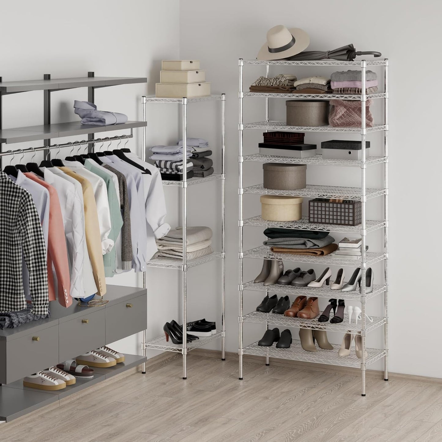 18" Deep x 36" Wide x 86" Height Wire Shelving Kit | 10-Tier | NSF Commercial Storage Rack Unit
