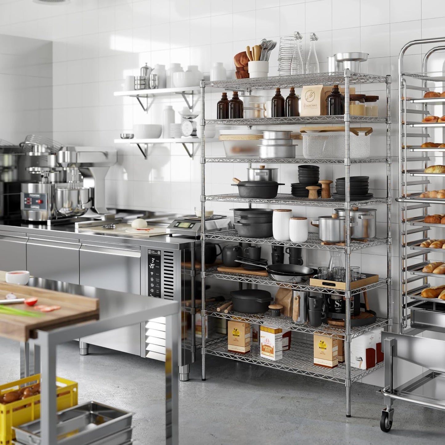 21" Deep x 42" Wide x 74" Height Wire Shelving Kit | 8-Tier | NSF Commercial Storage Rack Unit