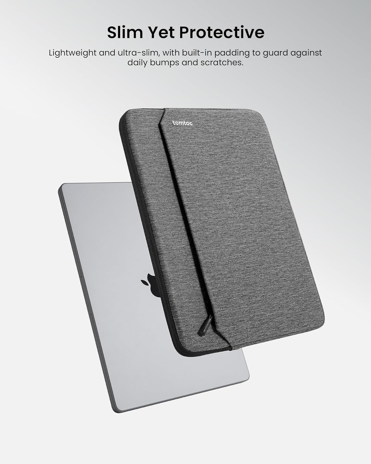 tomtoc Slim Laptop Sleeve for 15-inch 2025 New MacBook Air M4/A3241, M3/A3114, M2/A2941, 15 Inch Microsoft Surface Laptop AI PC/6/5, Dell XPS 15 Plus, Recycled Water-Resistant Protective Case Bag