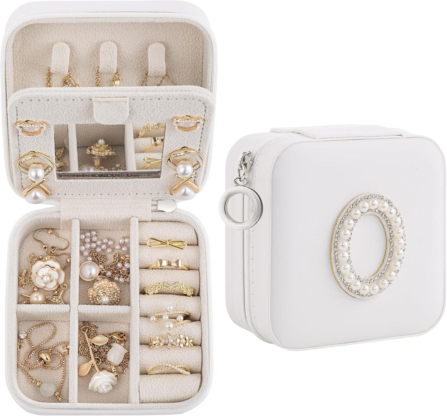 Birthday Gifts For Women, Initial Jewelry Box, Travel Jewelry Case, Gifts for Wife Girlfriend, Small Travel Jewelry Organizer, Gift for Girls, Graduation Gifts for Her, Bridesmaid Gifts
