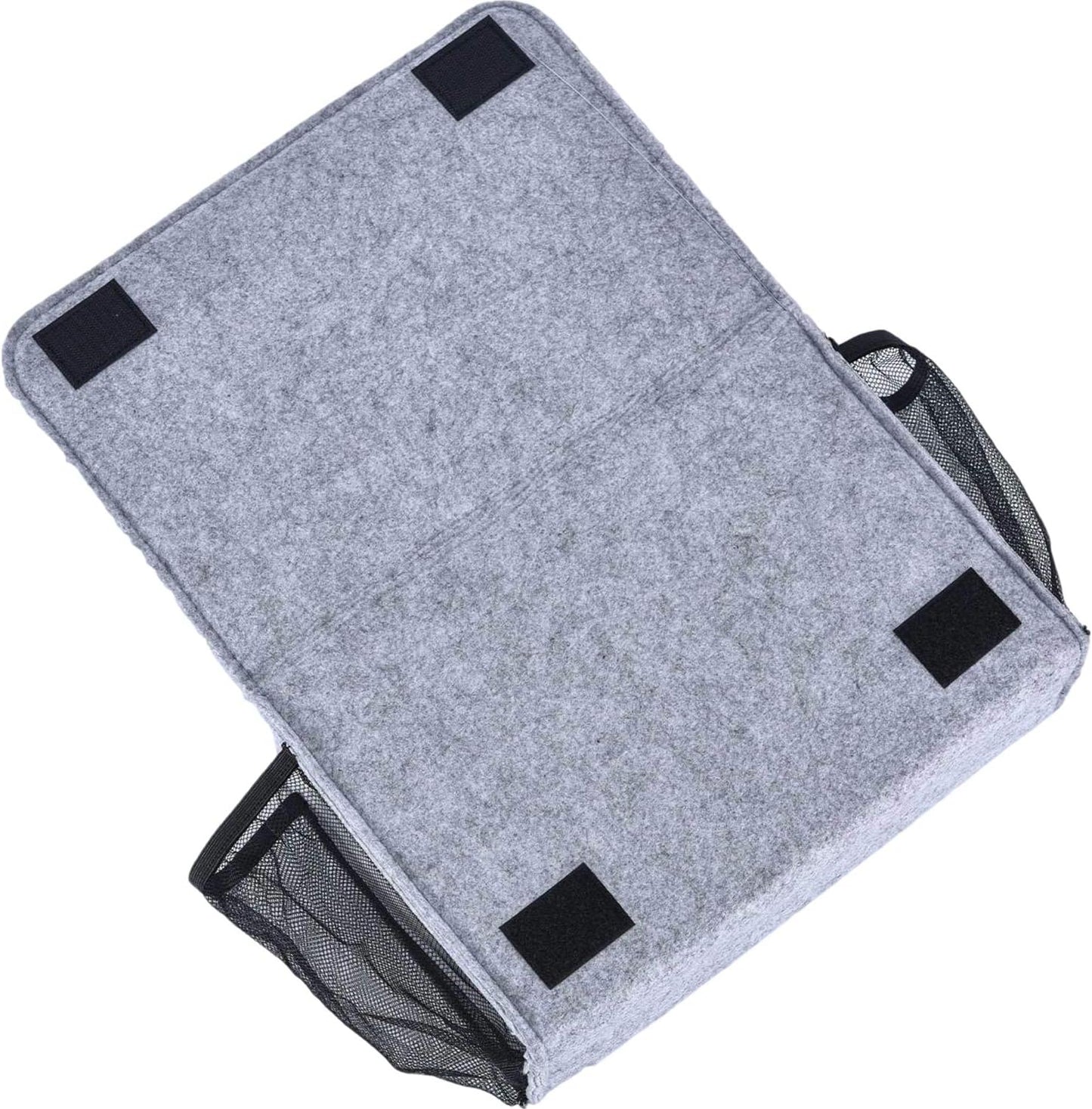 Bedside Caddy, Large Size Bedside Storage Organizer Bedside Organizer Caddy for Magazine Remotes Phone (13.4'' x 18.1'' Plus Size, Light Grey)