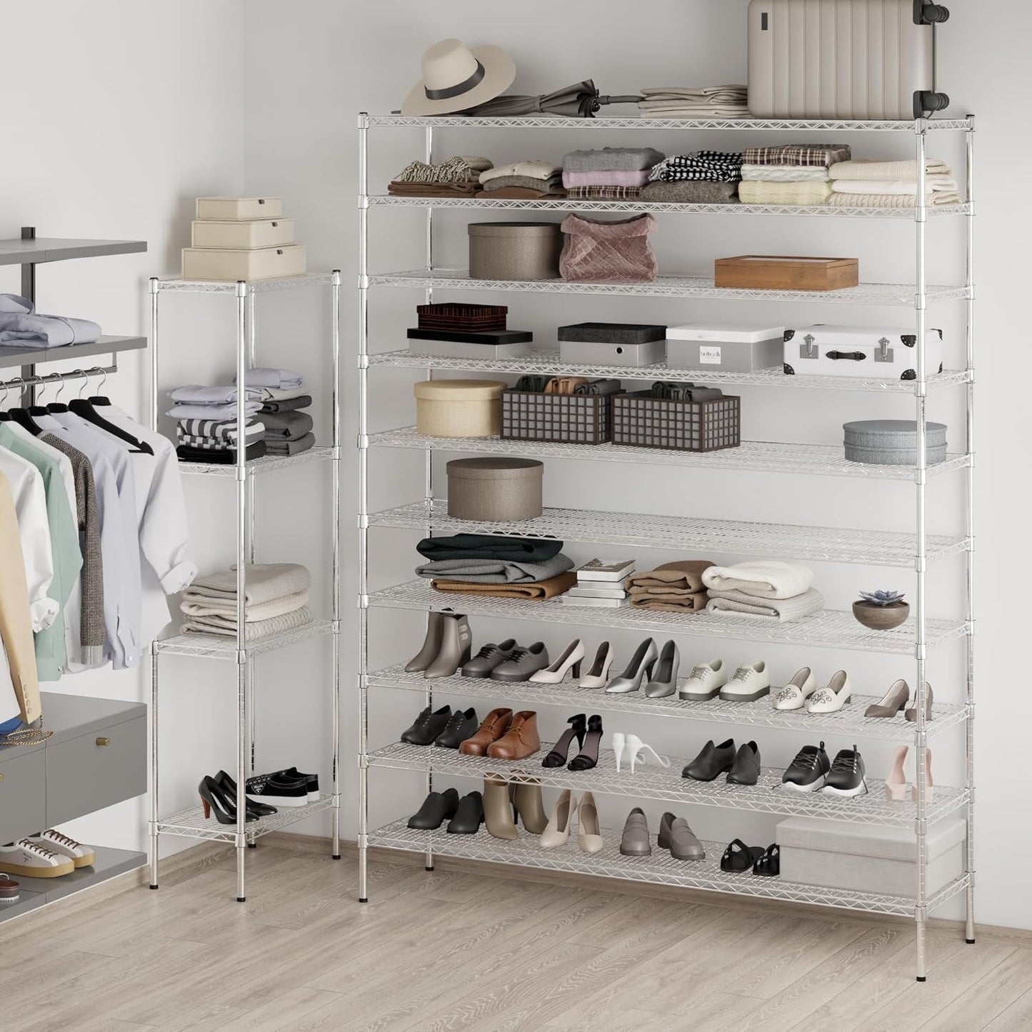 18" Deep x 72" Wide x 96" Height Wire Shelving Kit | 10-Tier | NSF Commercial Storage Rack Unit