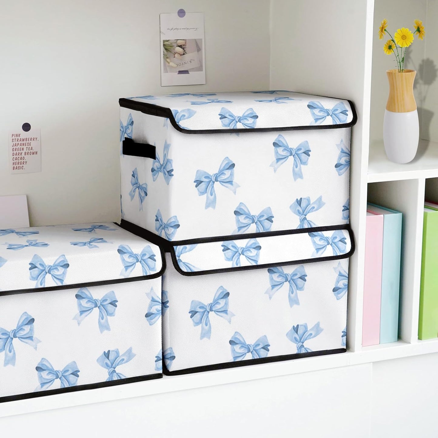 Stackable Clothes Storage Bins with Lids,Closet Organizers Fabric Box for Home and Office,Blanket Clothes Organizers,Under Bed Storage Containers 3 Pack.