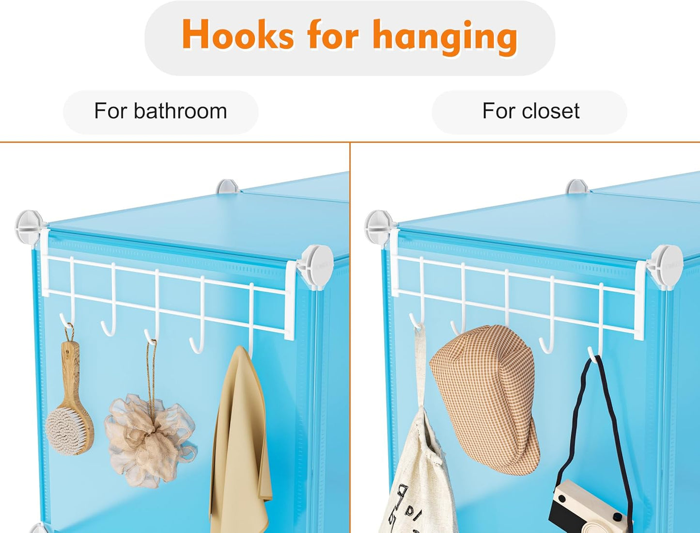 HOMIDEC 20-Cube Storage Organizer, Closet Organizer Storage Shelf Bookcase Bookshelf with Metal Hammer, Storage Cubes Organizer Cabinet for Kids, Closet, Bedroom, Bathroom