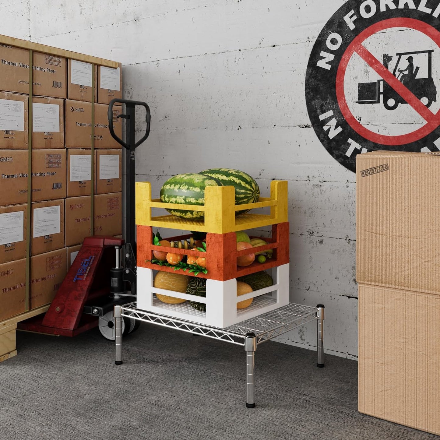 18" Deep x 24" Wide x 8" Height 1-Tier Wire Shelving Kit | NSF Commercial Storage Rack Unit