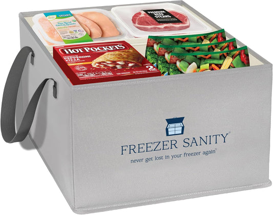 The Original Chest Freezer Organizer Bins, Stackable Storage Organizers, Deep Freezer Dividers, Handles, Heavy-Duty, Waterproof Regular 15x14x9